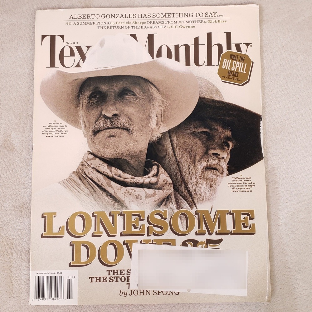 Texas Monthly Magazine July 2010 Lonesome Dove 25th Anniversary Robert Duvall